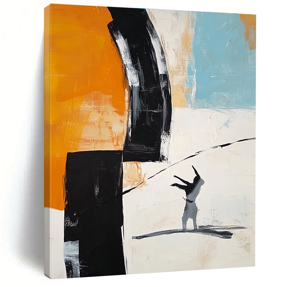 Figure and Color Block Abstract Painting for Contemporary Office Collaboration Zones GAB1193