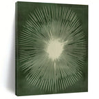 Green Sunburst Design Abstract Painting with Radiant Symmetry WINK267