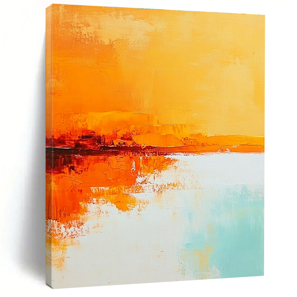 Orange Reflection Abstract - Vibrant Landscape Art GAB0550