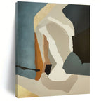 Geometric Shapes in Neutral Tones Abstract Painting for Modern Office Waiting Areas HENG145