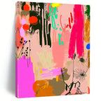Floral Abstract Collage Painting with Whimsical Charm WINK084