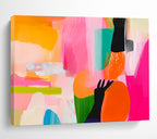 Pink and Orange Abstract Painting with Bold, Expressive Energy ABS458