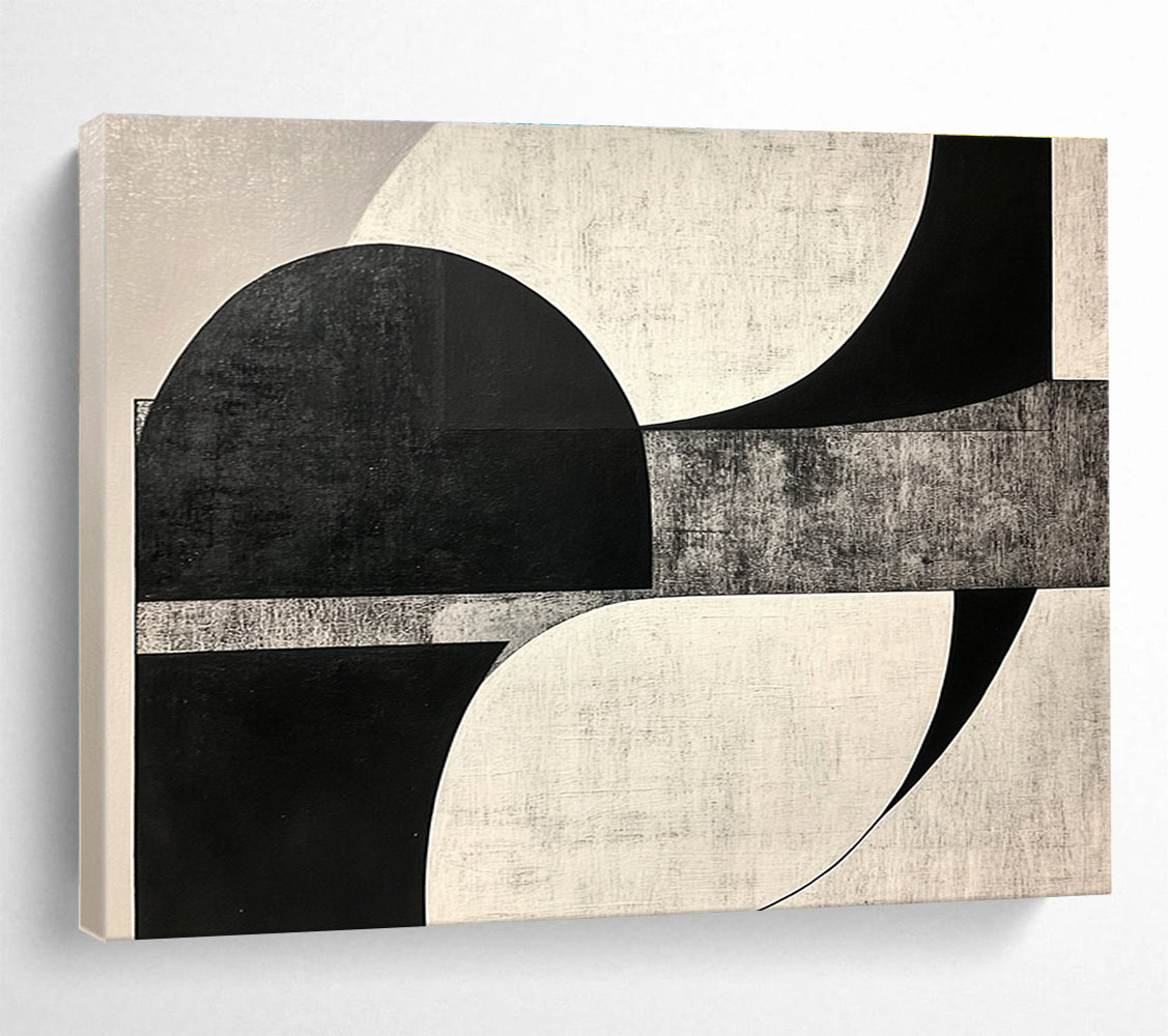 Black - White Geometric Abstract  Precision and Form ABS099