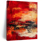 Red Orange Abstract Landscape Painting with Fiery Ambiance WINK730