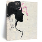 Silhouette with Pink Accents Abstract Painting of Feminine Grace GAB0230