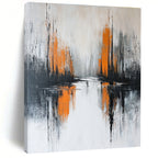 Monochrome Landscape - Inspired Abstract Painting for Modern Living Rooms GAB0873
