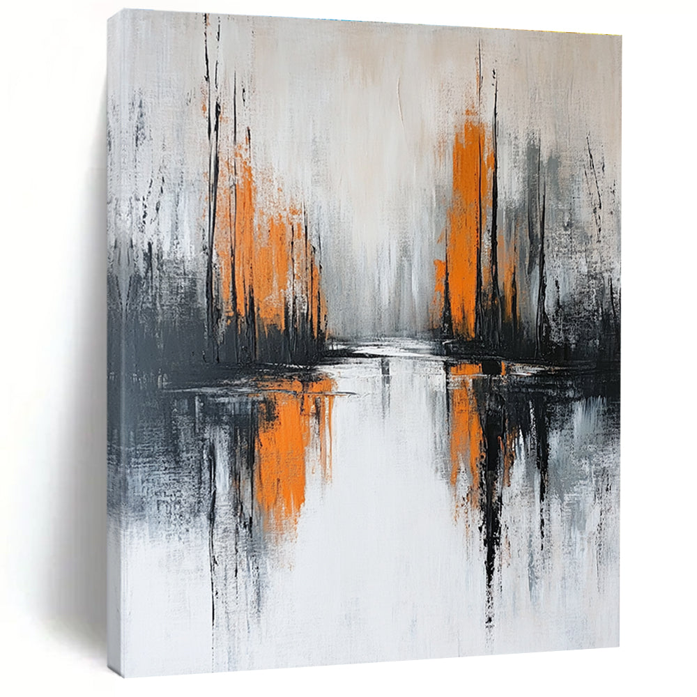 Monochrome Landscape - Inspired Abstract Painting for Modern Living Rooms GAB0873