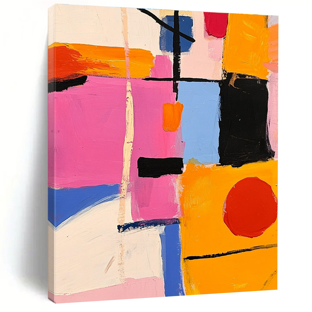 Color Block Abstract Painting with Playful Geometry WINK300