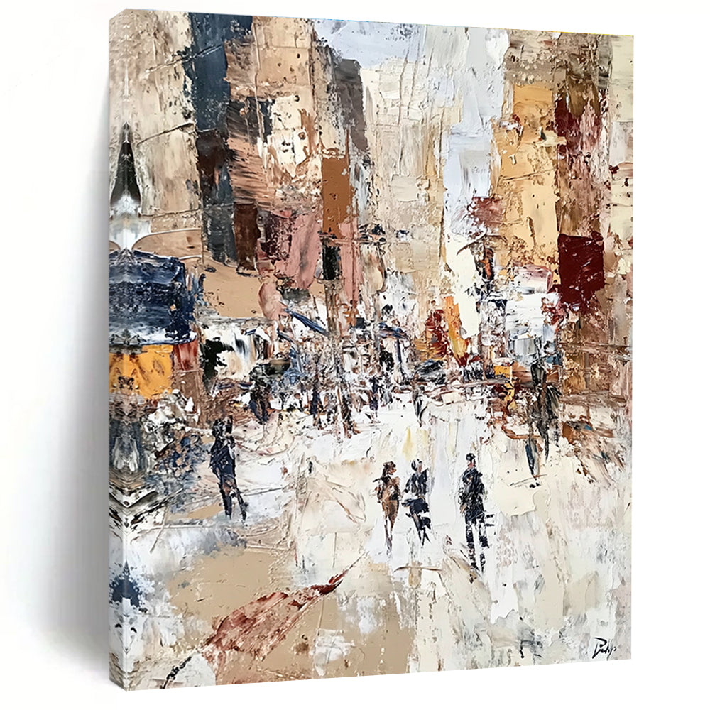 Busy Urban Street Abstract Painting for City - Themed Cafes GAB1075