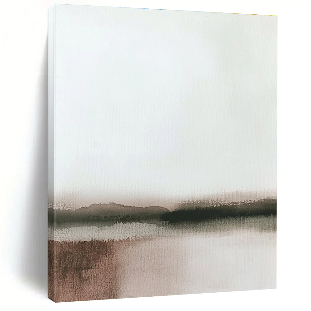 Minimalist Monochrome Landscape - Subtle Watercolor Abstraction GAB0391