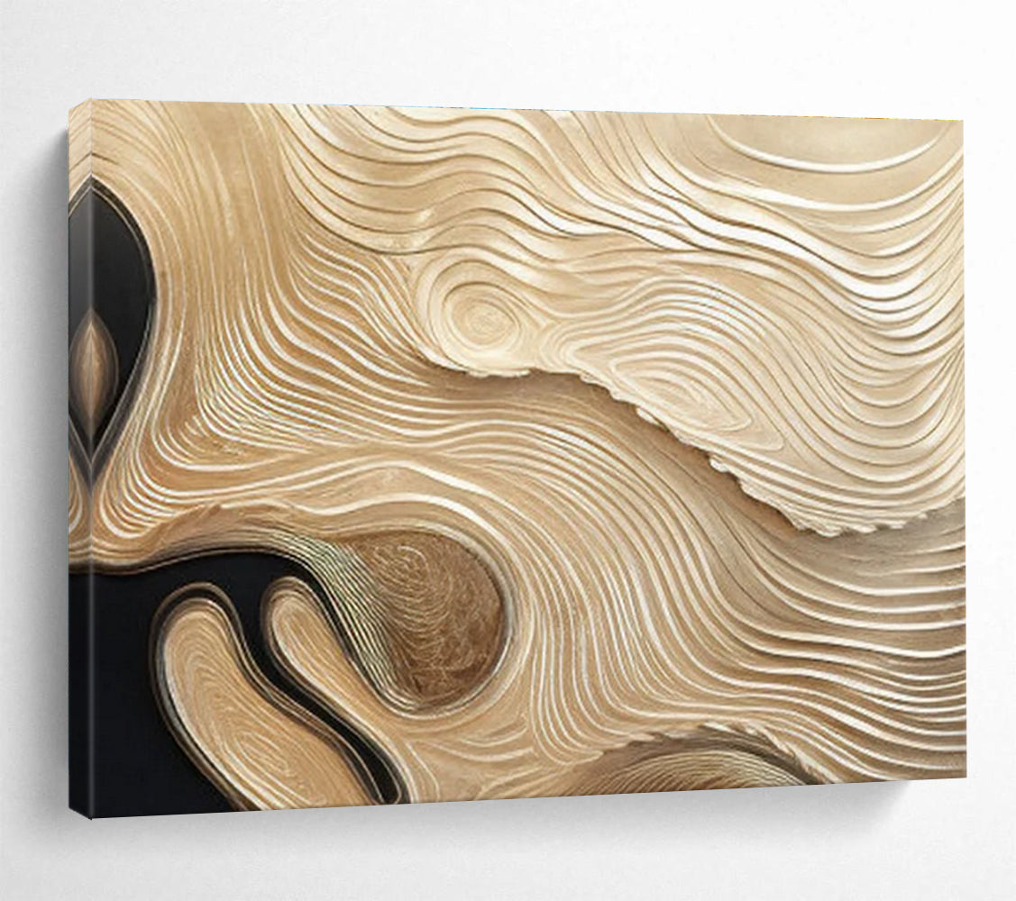 Golden Wave Abstract Painting for Luxurious Interiors YHT100