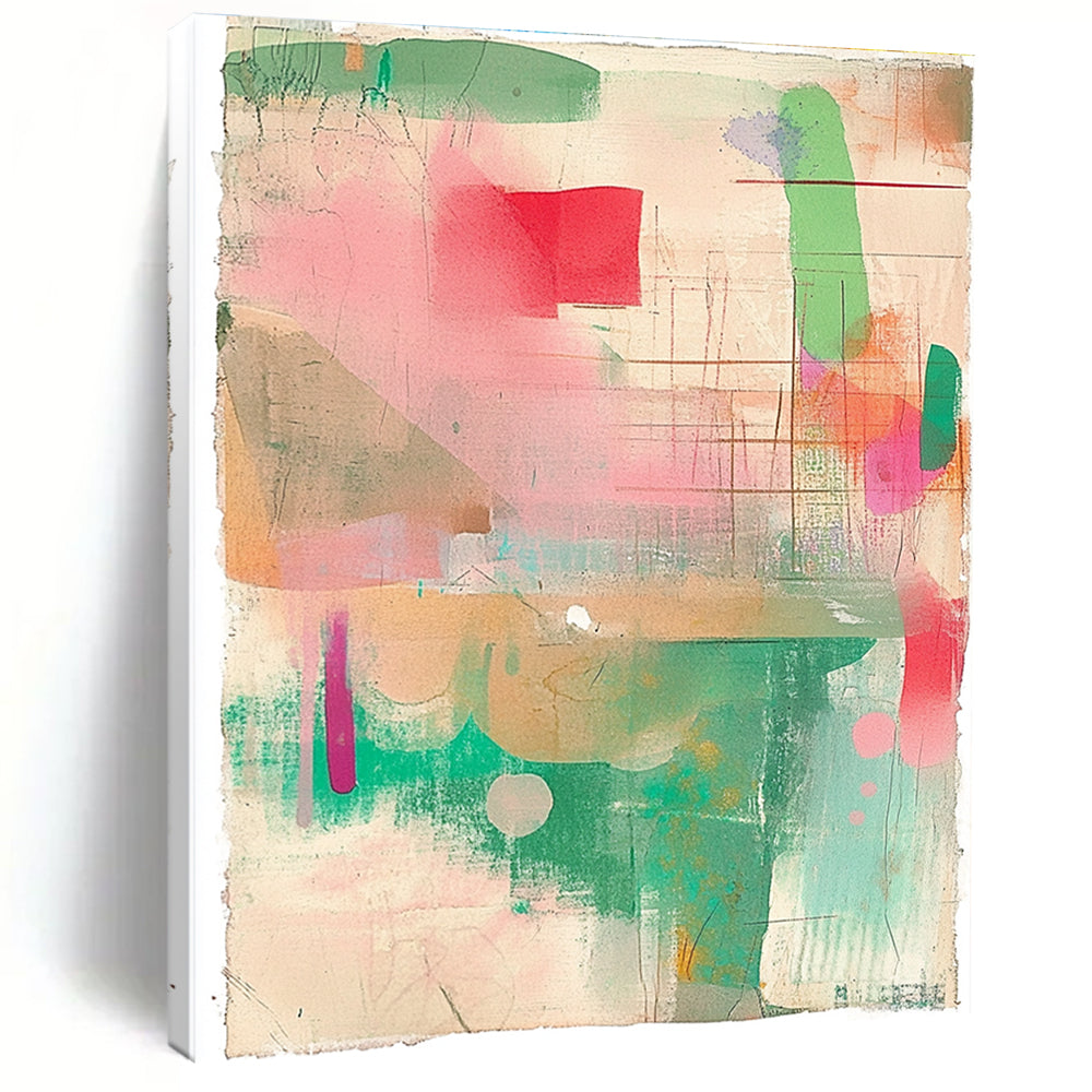 Pastel Color Fusion Softly Blended Abstract Painting GAB0245