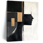 Geometric Face - Inspired Abstract Painting for Modern Art Galleries GAB0884