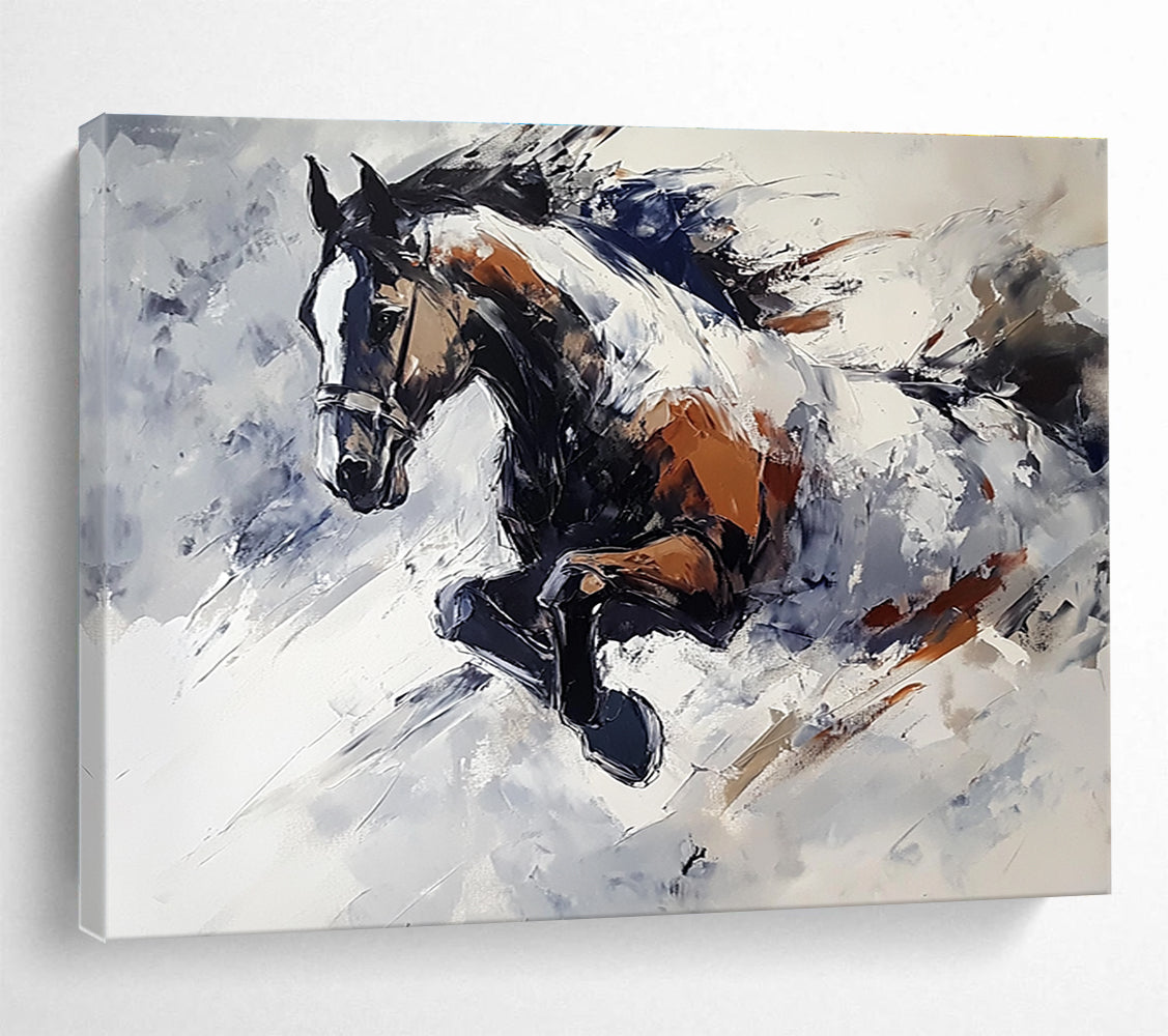 Galloping Horse Abstract Painting with Dynamic Energy ABS595