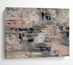 Gray - Pink Abstract Textures Painting for Minimalist Living Rooms YHT380