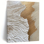 Gold and White Textured Waves Abstract Painting with Luxurious Vibes GAB0069