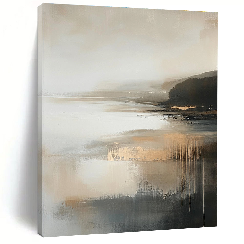 Misty Coastal Abstract Painting for Serene - Styled Bedrooms GAB1061