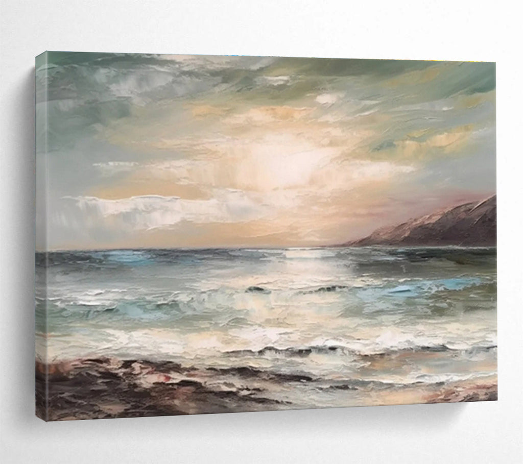 Coastal Sunset Abstract Painting for Beachfront Condo Living Areas YHT316