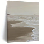 Beige Coastal Abstract Painting for Beach House Living Rooms HENG521