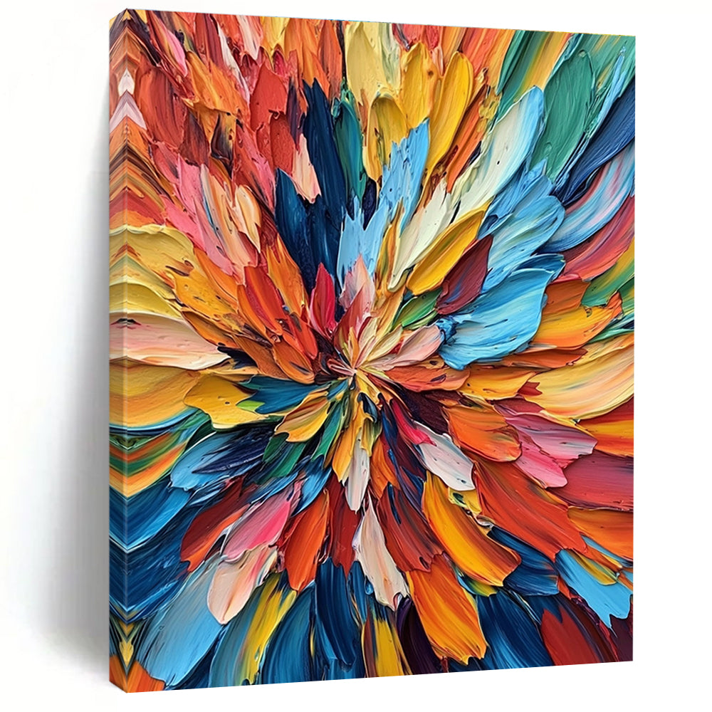 Colorful Flower - like Abstract Painting with Vivid Blossom WINK302