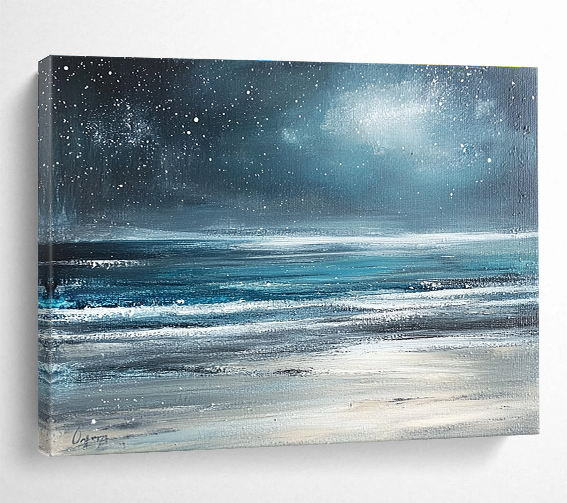 Starry Night Over the Sea Painting with Mysterious Celestial Charm ABS570