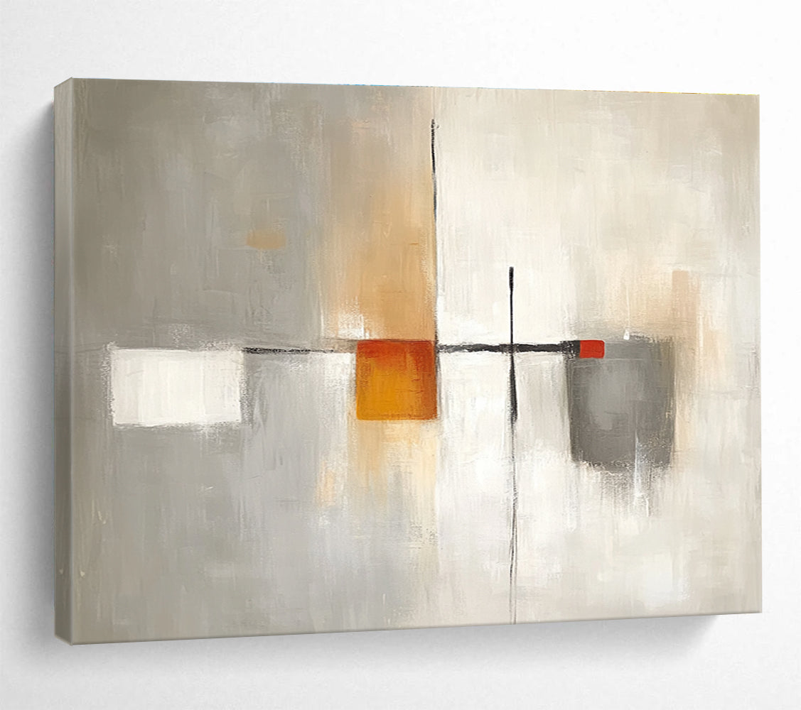 Monochromatic Minimalist Abstract Painting with Delicate Subtle Shifts ABS536