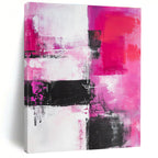 Pink - Black - White Abstract Painting with Feminine Edge WINK537