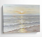 Seaside Sunset Abstract Painting for Coastal Home Living Rooms YHT251