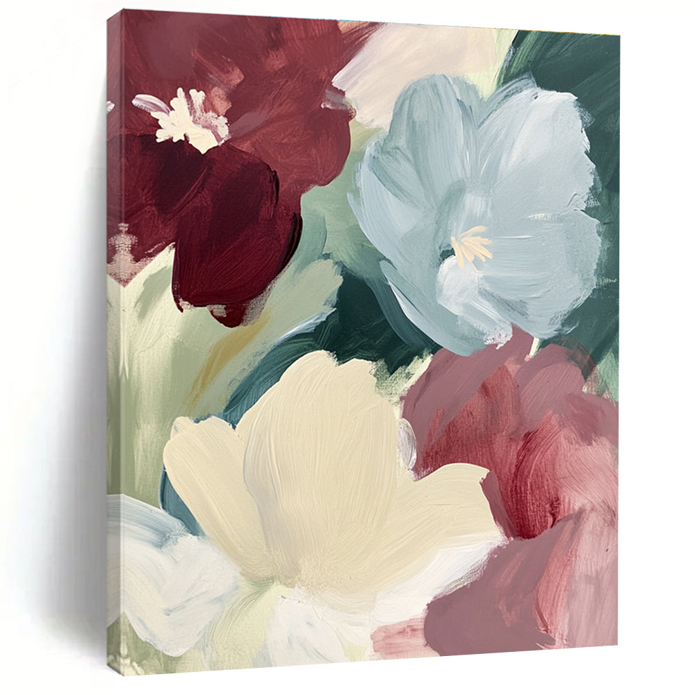 Soft - Toned Floral Abstract Painting for Cozy Living Rooms GAB1040