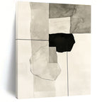 Black and White Geometric Abstract Painting for Industrial - Chic Cafés GAB0946