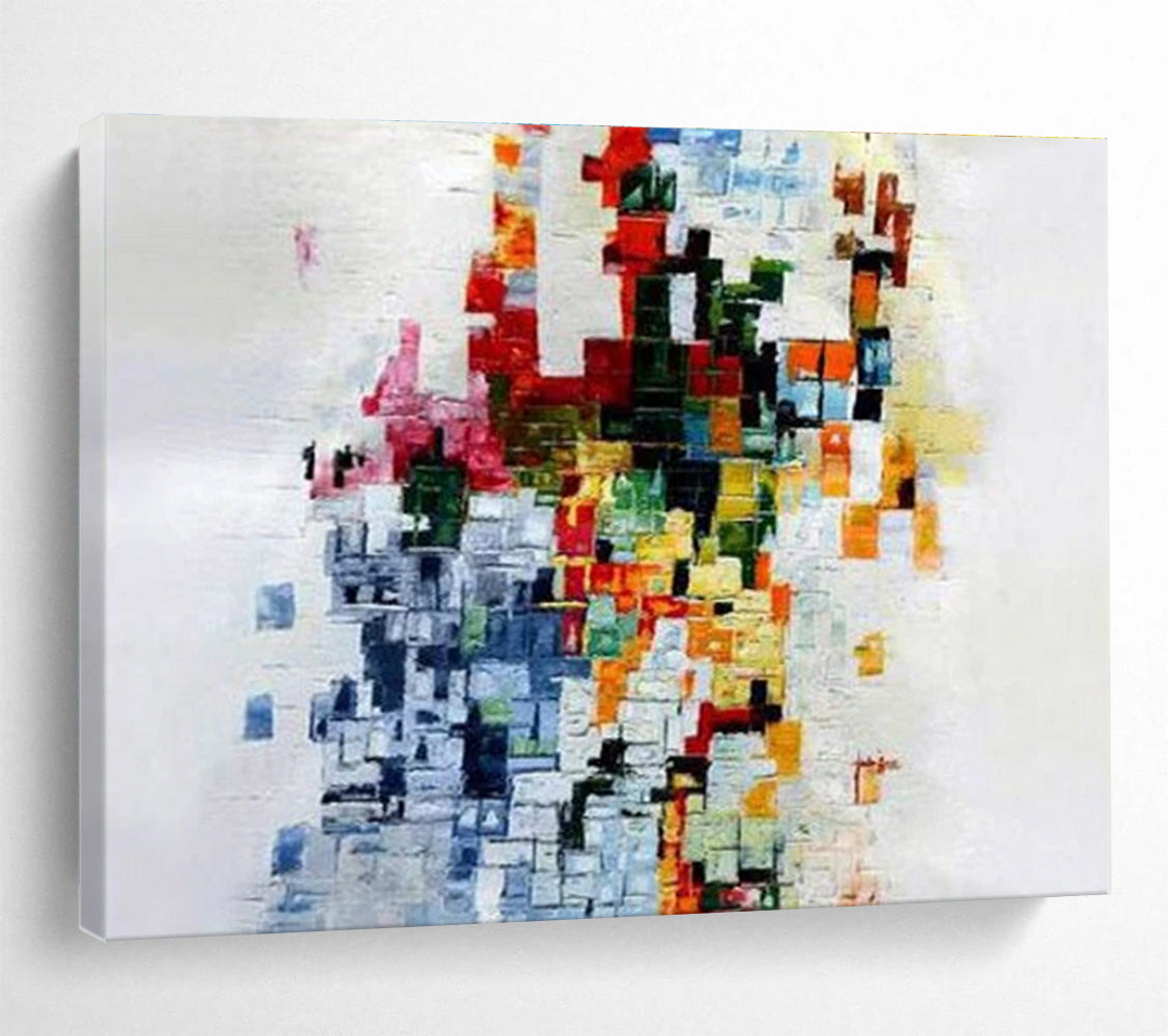 Colorful Mosaic Abstract Painting for Cultural Center Exhibitions YHT288