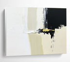 Black, White, and Yellow Abstract with Bold Brushstrokes Abstract Painting ABS365