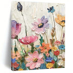 Textured Floral Field Abstract Painting for Feminine Home Studios HENG081