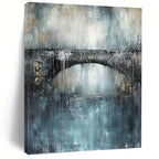 Bridge in Blue Abstract Painting for Ethereal Dining Rooms GAB0786