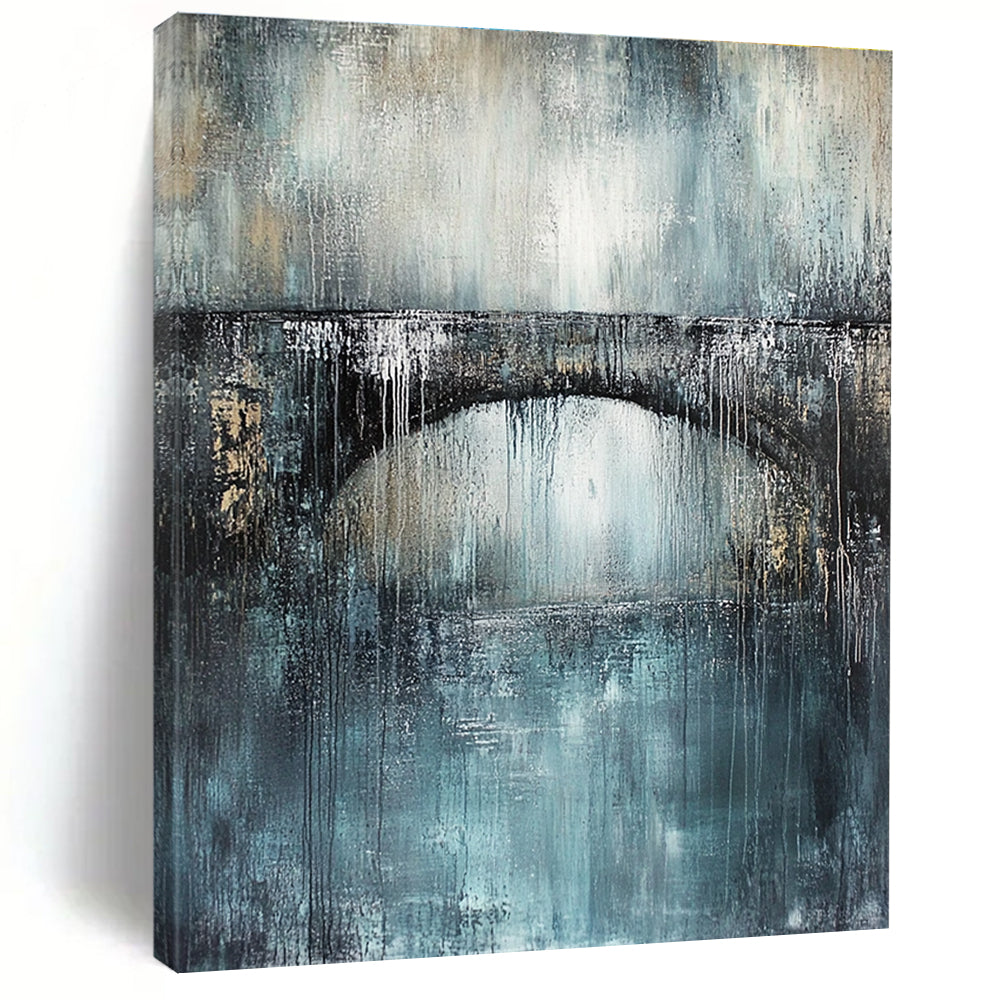 Bridge in Blue Abstract Painting for Ethereal Dining Rooms GAB0786