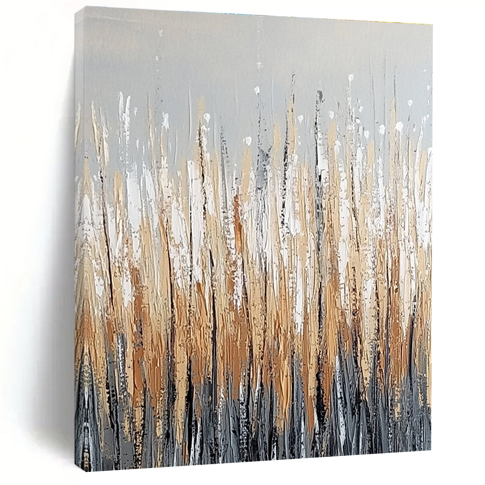 Golden Grass Abstract Painting for Modern Farmhouse Living Rooms GAB0798
