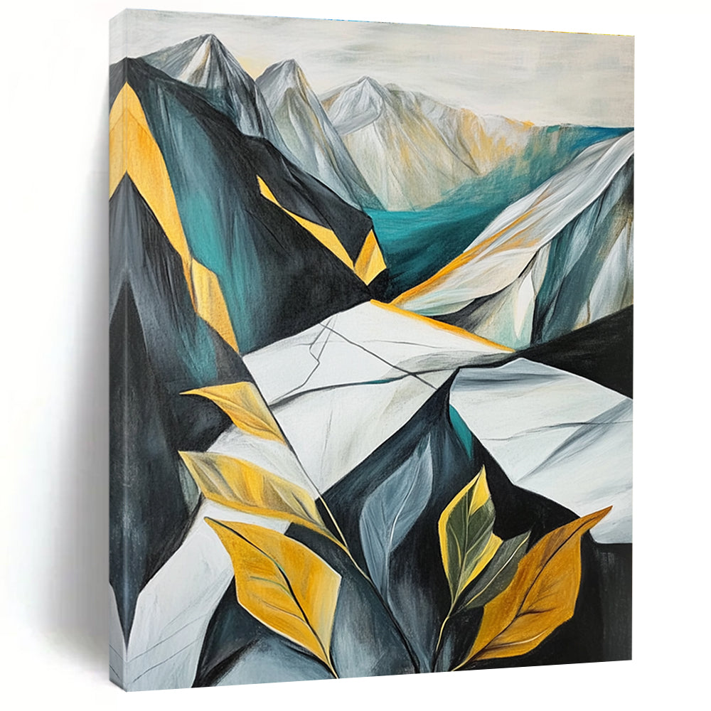 Geometric Mountainscape - Stylized Landscape Abstract Painting GAB0622