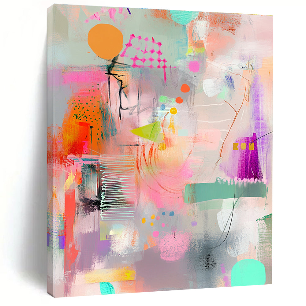 Pastel Abstract Fusion Painting of Playful Harmony GAB0176