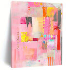 Pink Collage Extravaganza Abstract Painting with Playful Abundance WINK200