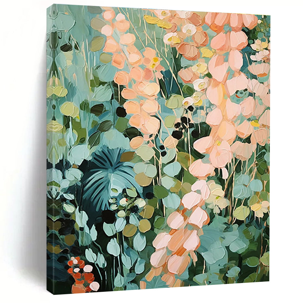 Soft Floral Field Abstract Painting for Relaxing Sunrooms HENG428