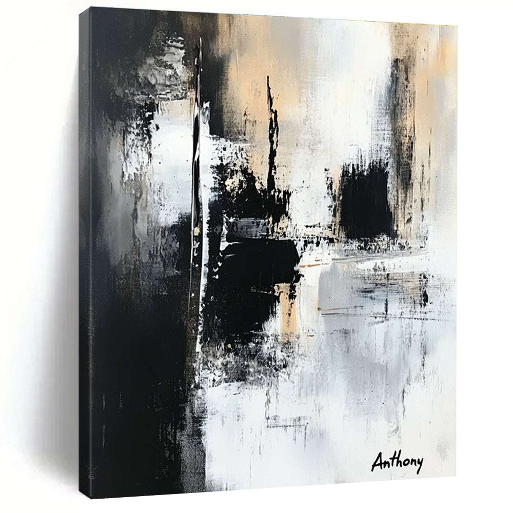 Monochrome Abstract by Anthony Painting for Industrial - Chic Home Offices GAB1195
