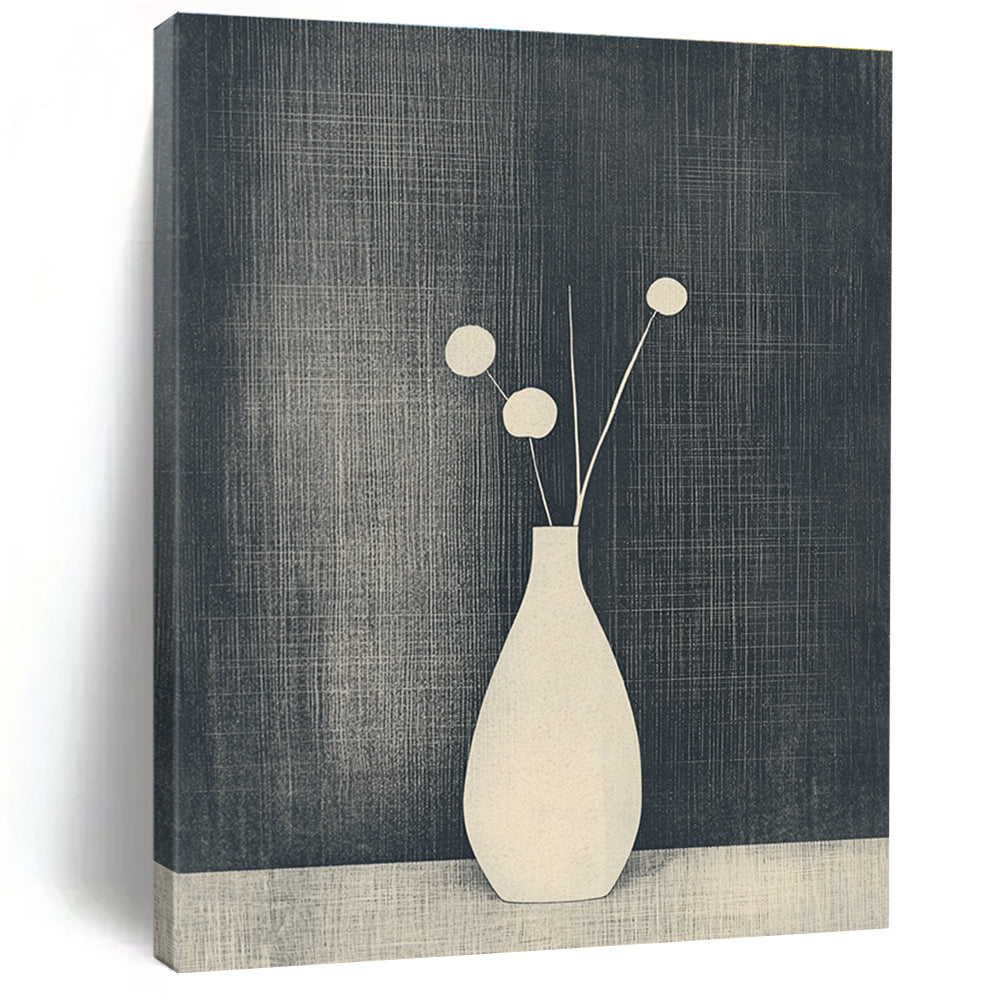 Minimalist Vase with Flowers - Elegant Botanical Abstract Art GAB0416