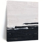 Black - White Horizontal Abstract Painting for Industrial - Chic Lofts HENG402