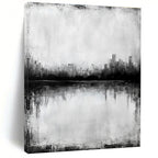 Cityscape Reflection in Water - Urban Minimalist Abstract Painting GAB0454