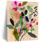 Colorful Floral Abstract - Whimsical Botanical Abstract Art GAB0477