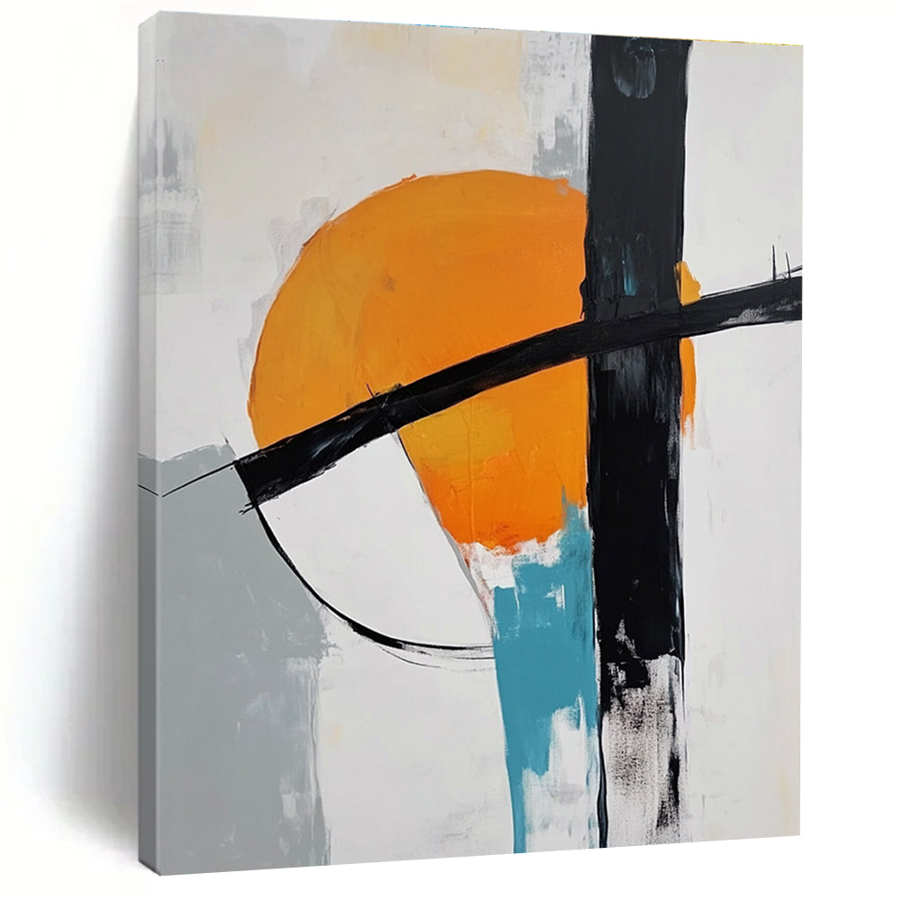 Orange Black Abstract Painting with Bold Statements WINK697
