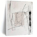 Black and White Linear Abstract Painting with Minimalist Rhythm WINK097