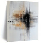 Monochrome Strokes Abstract Painting for Modern Office Spaces GAB0780