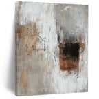 Beige Gray Abstract Textures Painting with Subtle Depth WINK689