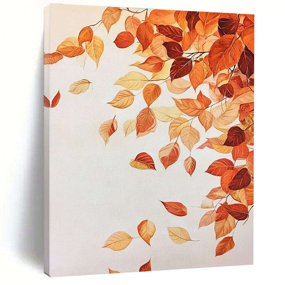 Autumn Leaves in Flight Delicate Seasonal Abstract Painting GAB0277